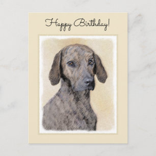 Carte Postale Plott Peinture - Cute Original Chien Art