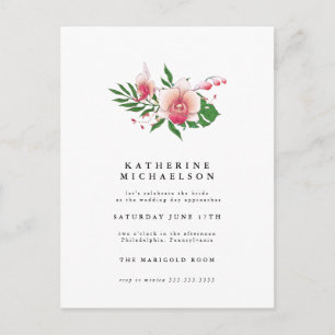 Carte Postale PLUIE DE MARIAGE   Fleurs tropicales d'orchidée ro