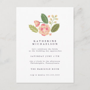 Carte Postale PLUIE DE MARIÉE Jardin de fleurs