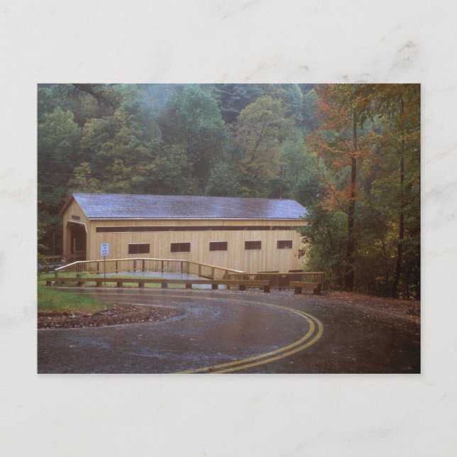 Carte Postale Pluie d'octobre, Pont couvert de Bissell, Charlemo (Devant)
