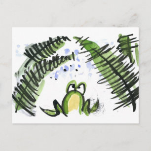 Carte Postale Pluie Fermes et grenouilles trempées