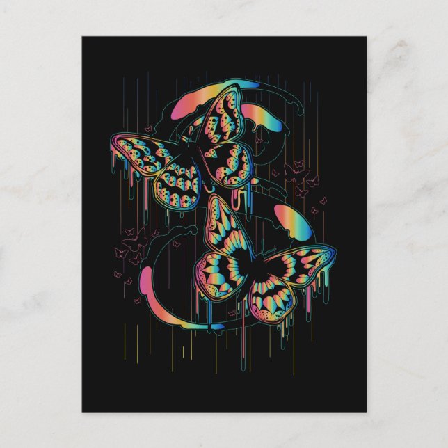 Carte Postale Pluie papillon (Devant)