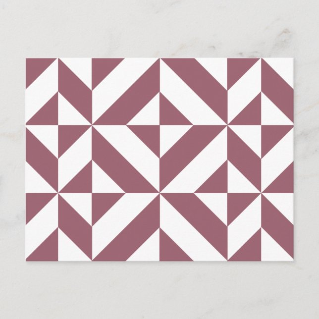 Carte Postale Plum Geometric Deco Cube Pattern (Devant)