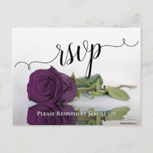 Carte Postale Plum violet reflétant Rose Élégant mariage RSVP
