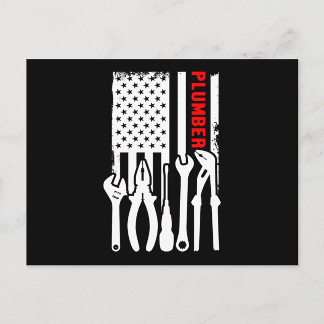 Carte Postale Plumber American Flag Plumbing Profession Offre d' (Devant)
