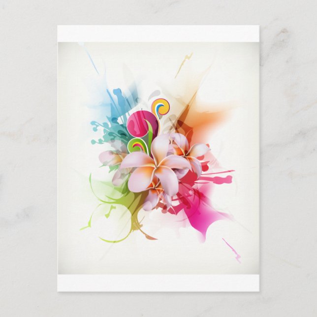 Carte Postale Plumeria Hawaiian Flower (Devant)