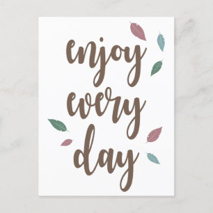 Carte Postale Plumes calligraphie profitez tous les jours
