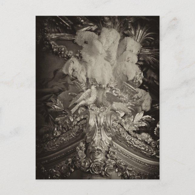 Carte Postale Plumes d'autruche, lit de Marie Antoinette. (Devant)