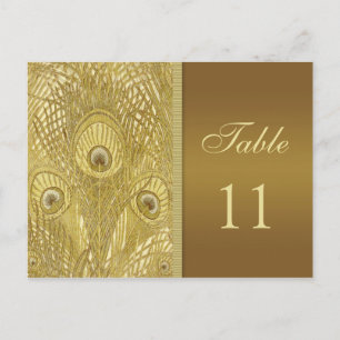 Carte Postale Plumes d'or de paon Numéro de tableau