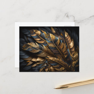 Carte Postale Plumes dorées