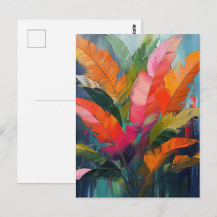 Carte Postale Plumes tropicales – Abstraction botanique vibrante