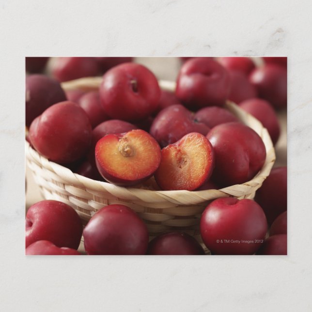 Carte Postale Plums dans le panier (Devant)