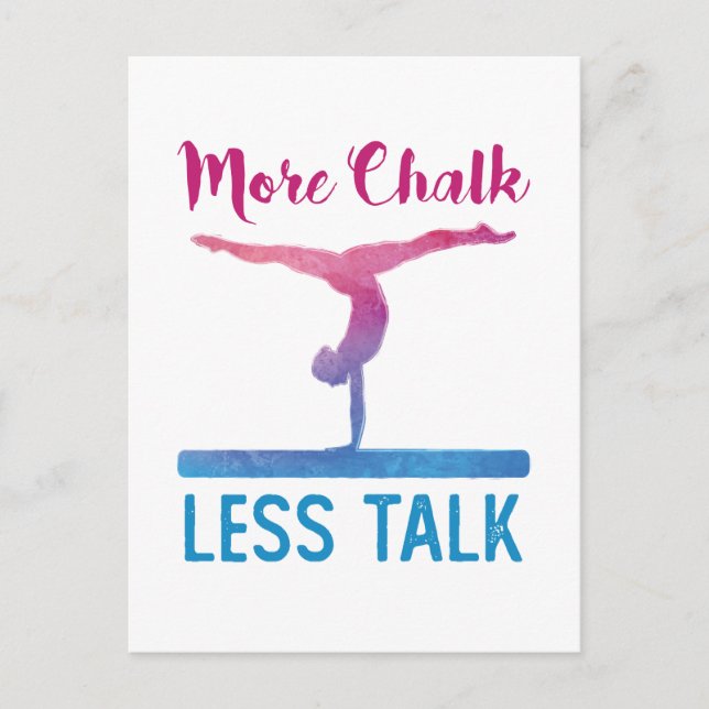 Carte Postale Plus Chalk Moins Parler Gymnastique mignonne (Devant)
