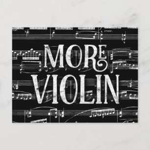 Carte Postale Plus de violon tableau noir - Musique noir blanc
