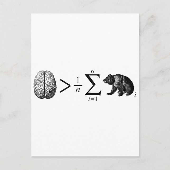 Carte Postale Plus Intelligent Que L'Ours Moyen (Devant)