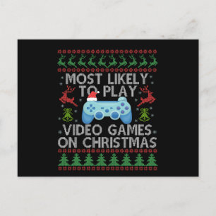 Carte Postale Plus susceptible de jouer aux jeux vidéo Noël Fami