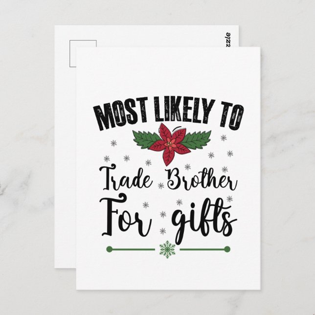 Carte Postale Plus susceptible d'échanger son frère contre des c (Devant / Derrière)