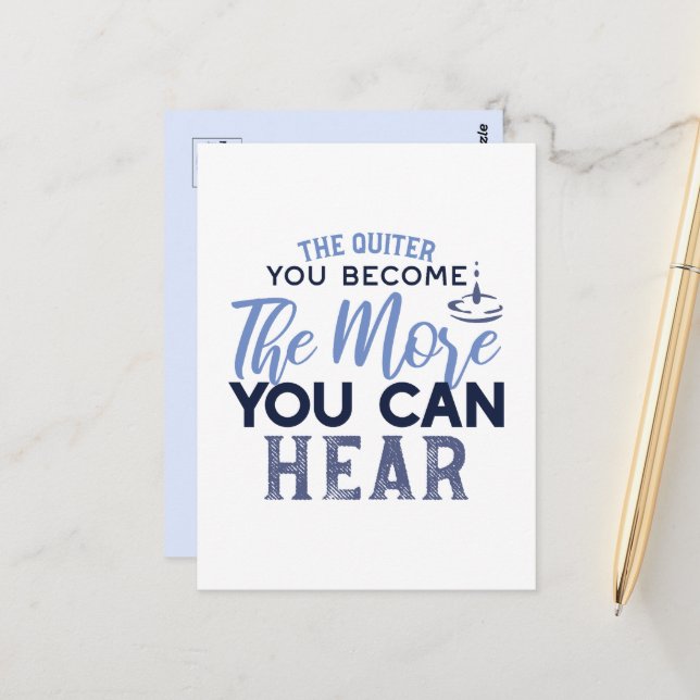 Carte Postale Plus Vous Pouvez Entendre La Citation (Devant/Arrière en situation)