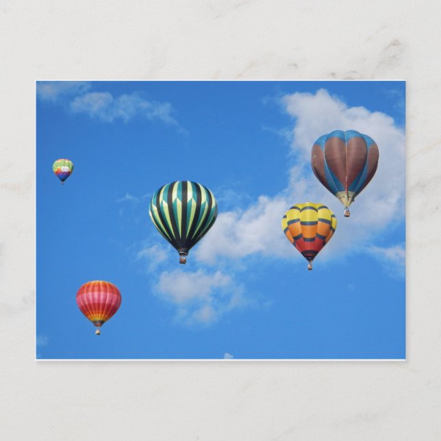 Carte Postale Plusieurs ballons à air chaud dans le ciel (Devant)
