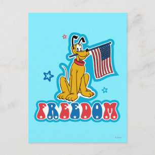 Carte Postale Pluto Liberté avec drapeau