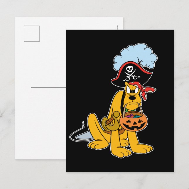 Carte Postale Pluton en costume pirate (Devant / Derrière)
