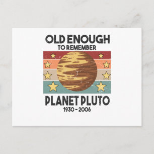 Carte Postale Pluton Galaxie de la planète vintage en détresse