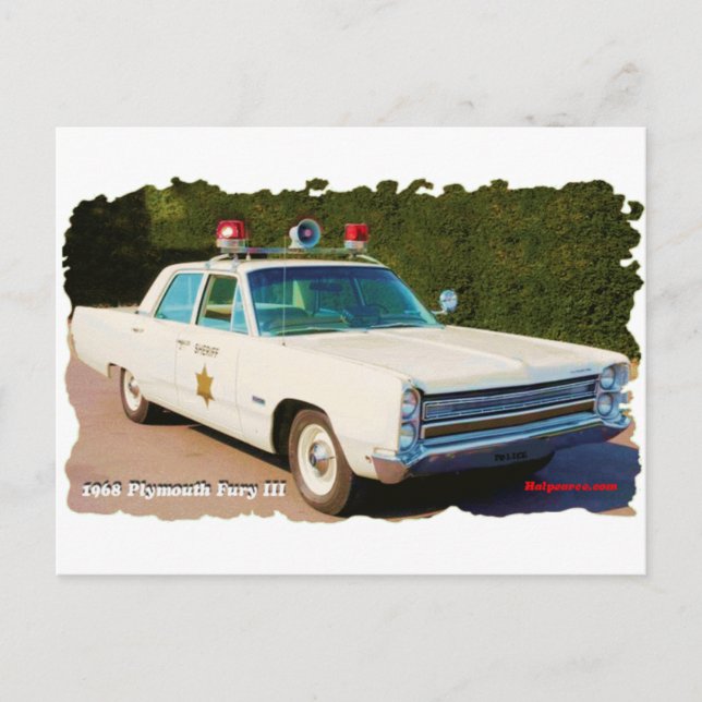 Carte Postale Plymouth Fury III 1968 (Devant)