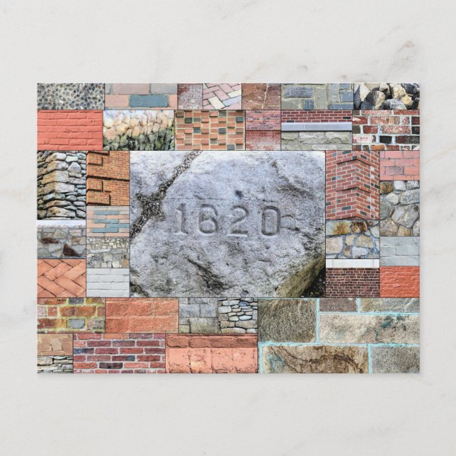 Carte postale Plymouth MA Rocks and Bricks (Devant)