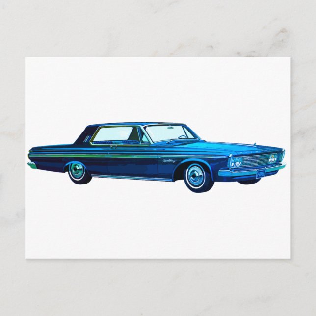 Carte Postale Plymouth Sport Fury 1963 (Devant)