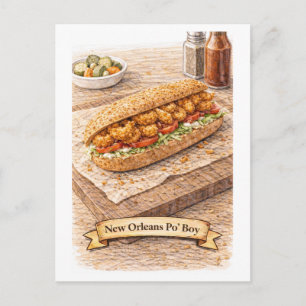 Carte Postale Po' Boy de la Nouvelle-Orléans (Série de la nourri
