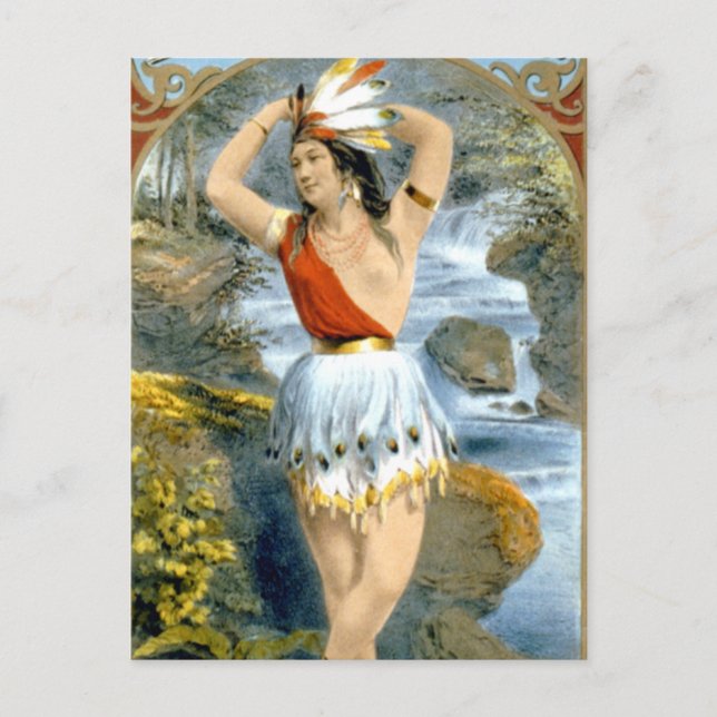 Carte Postale Pocahontas Amérindien Maiden Vintage Ad (Devant)