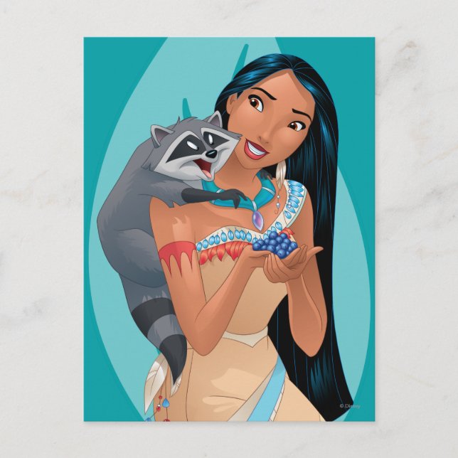 Carte Postale Pocahontas et Meeko (Devant)