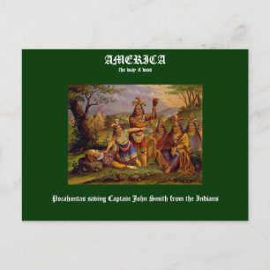 Carte Postale Pocahontas sauver le capitaine John Smith