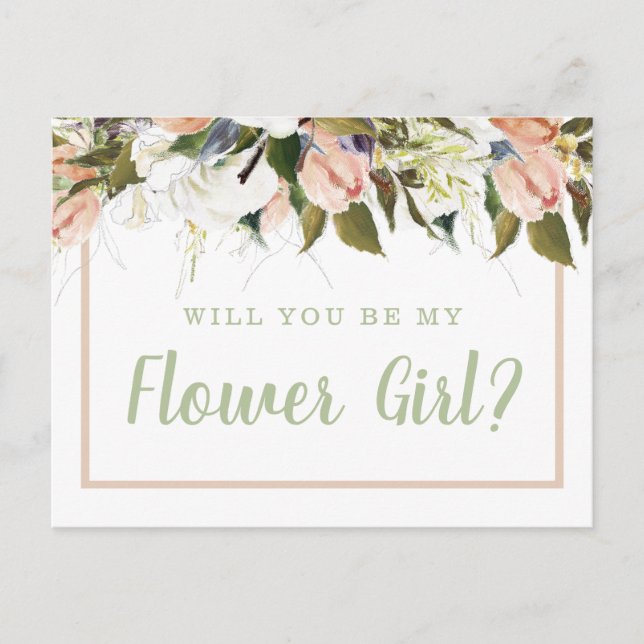 Carte Postale Poche & White Pays Flower Proposition de fille (Devant)