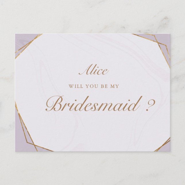 Carte Postale pochette d'invitation en marbre doré (Devant)