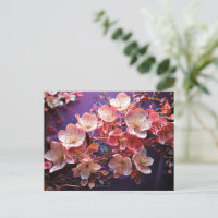 Carte postale Pochette En Fleur De Cerisier Qualit