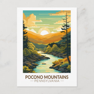 Carte Postale Pocono Mountains Pennsylvanie Travel Art Vintage