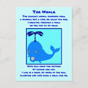 Carte postale poème baleine