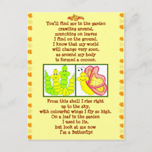 Carte postale poème Caterpillar