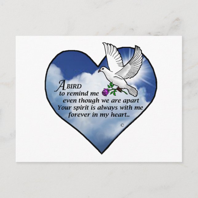 Carte Postale Poème Coeur d'Oiseau (Devant)