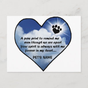 Carte Postale Poème commémoratif Pawprint