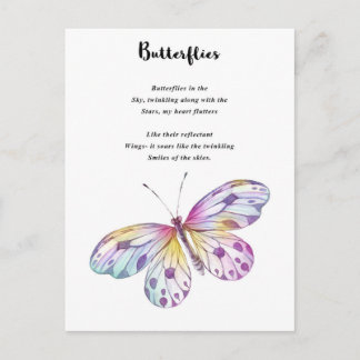Carte Postale Poème des papillons