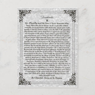 Carte Postale Poème DESIDERATA