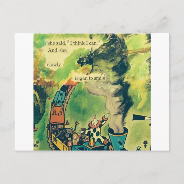 Carte Postale Poème ferroviaire vintage (Devant)