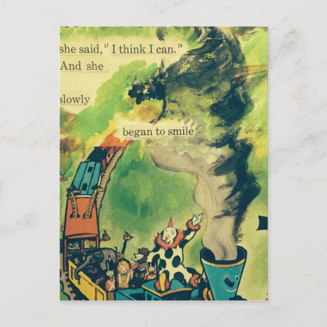 Carte Postale Poème ferroviaire vintage (Devant)