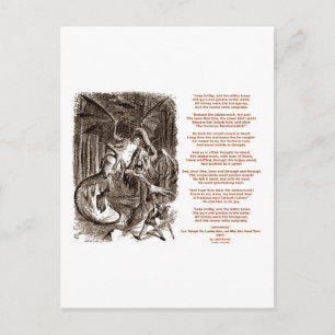 Carte Postale Poème Jabberwocky de Lewis Carroll