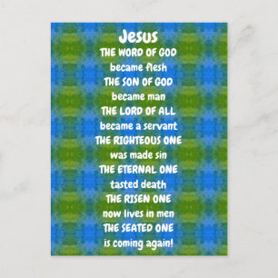 Carte Postale Poème Jésus