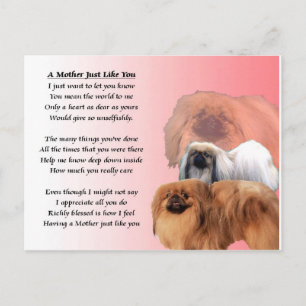 Carte Postale Poème mère - Pekingese