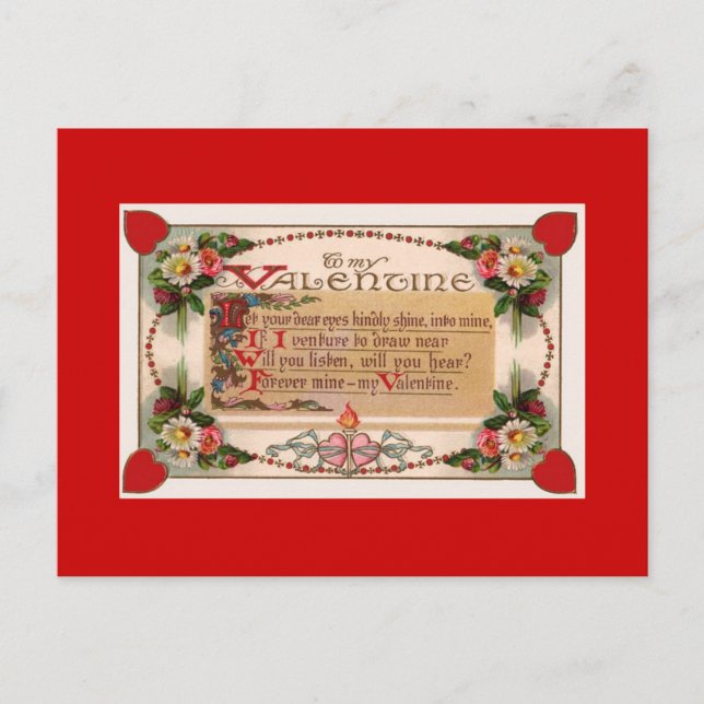 Carte postale Poème romantique de la Saint-Valenti (Devant)