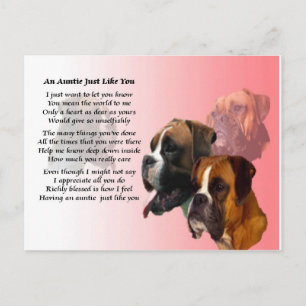 Carte Postale Poème Tante - Chien de boxe
